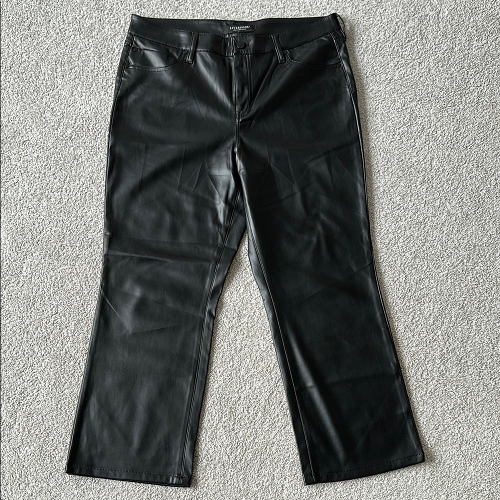 Liverpool Los Angeles Hannah Faux Leather Straight Ankle Pants